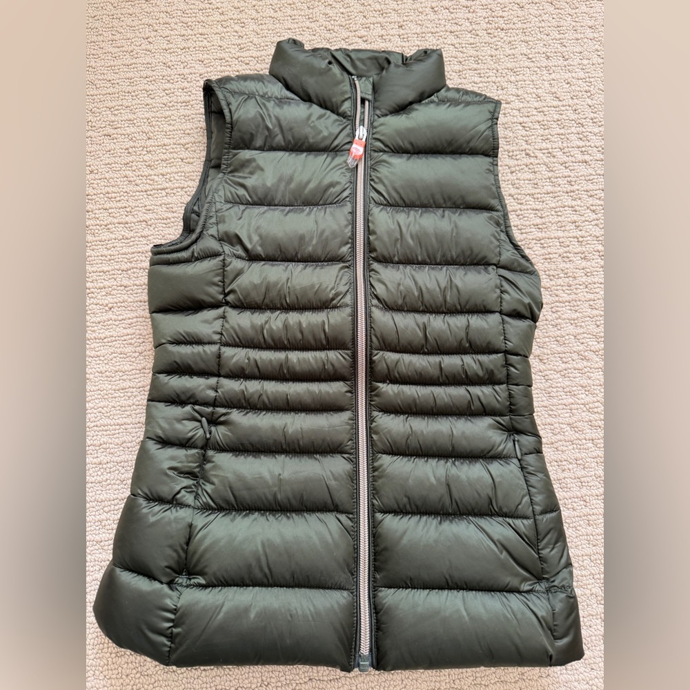 Save The Duck Kids Girls Boys Vest Size 8 Olive Green Puffer Ultra Light